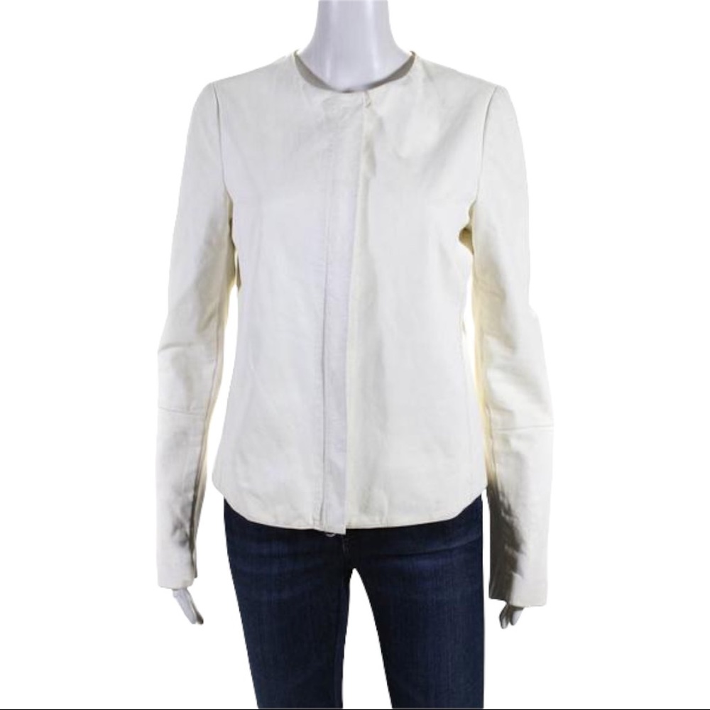 Vince ivory leather jacket